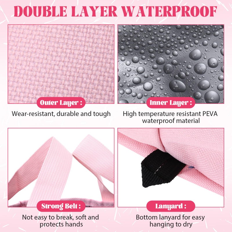 FillTouch مجموعة فيل تاتش المكونة من 6 قطع باللون الوردي، تتضمن حوض استحمام للقدمين قابل للطي سعة 15 لترًا، ومناشف قابلة للطي، ونعال قابلة للطي للنساء البالغات، وحقيبة محمولة، وحوض استحمام للقدمين، ومستلزمات حفلات السبا وحفلات المبيت. - Image 3